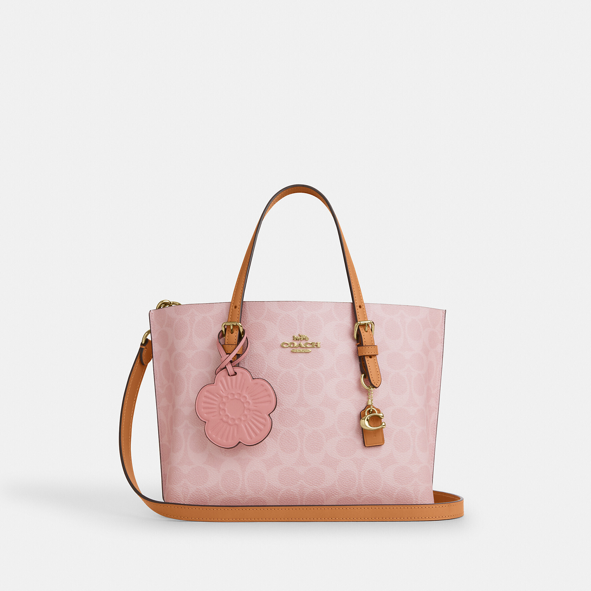 Coach Outlet Mollie Tote Bag 25 In Signature Canvas With Charms